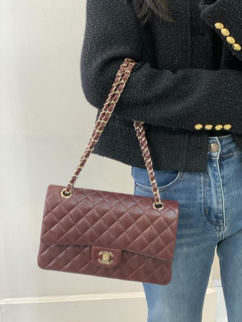 Medium Chanel Lambskin Flap Bag A01112 Burgundy