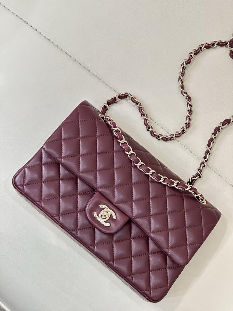 Medium Chanel Lambskin Flap Bag A01112 Burgundy