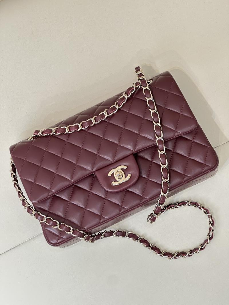 Medium Chanel Lambskin Flap Bag A01112 Burgundy