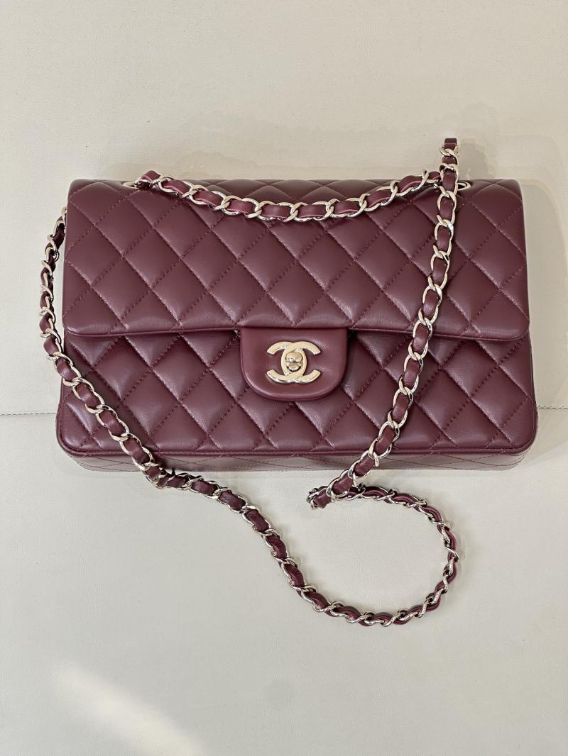 Medium Chanel Lambskin Flap Bag A01112 Burgundy