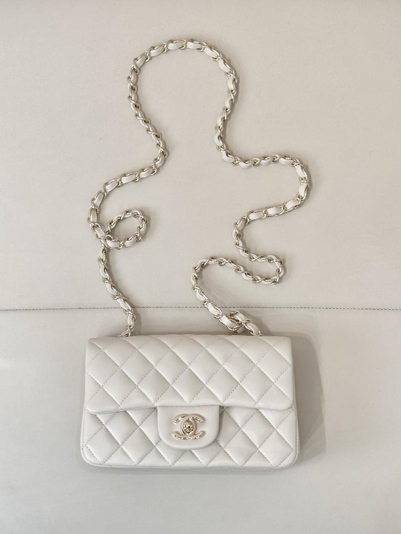 Small Chanel Lambskin Flap Bag A01116 Cream