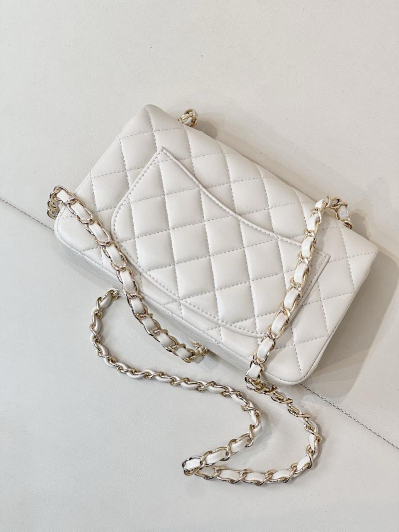 Small Chanel Lambskin Flap Bag A01116 Cream