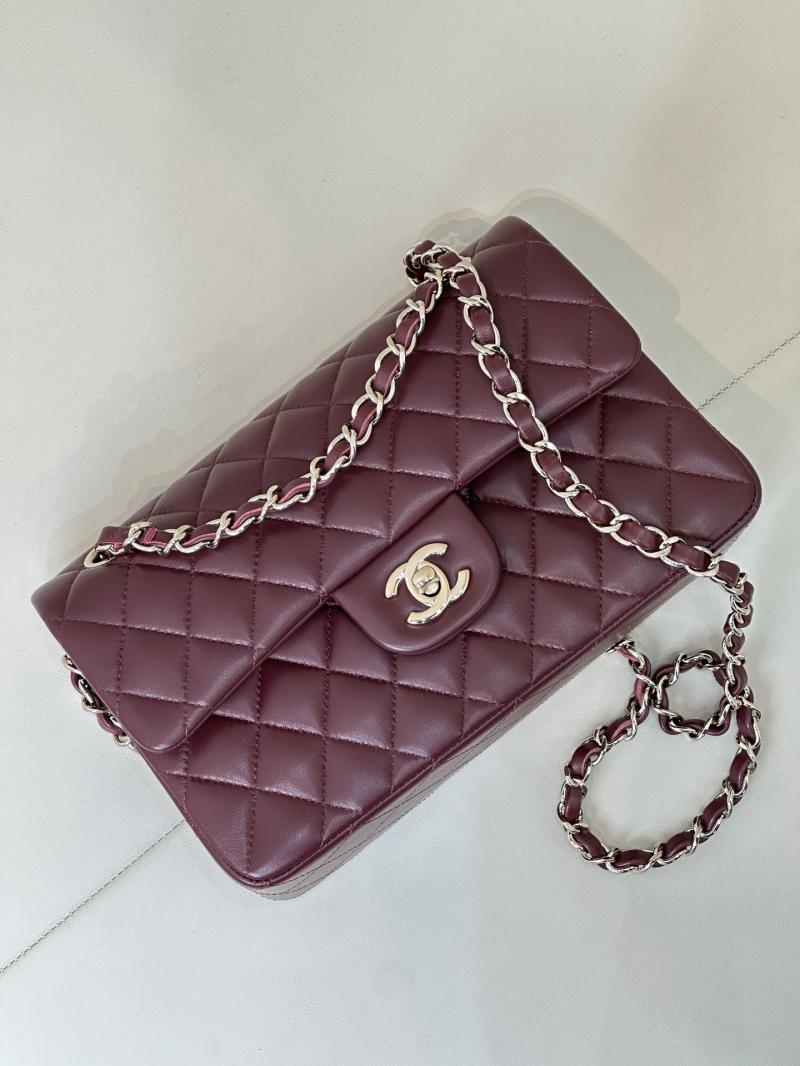 Small Chanel Lambskin Flap Bag A01117 Burgundy