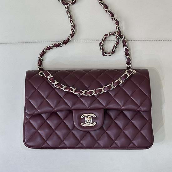 Small Chanel Lambskin Flap Bag A01117 Burgundy