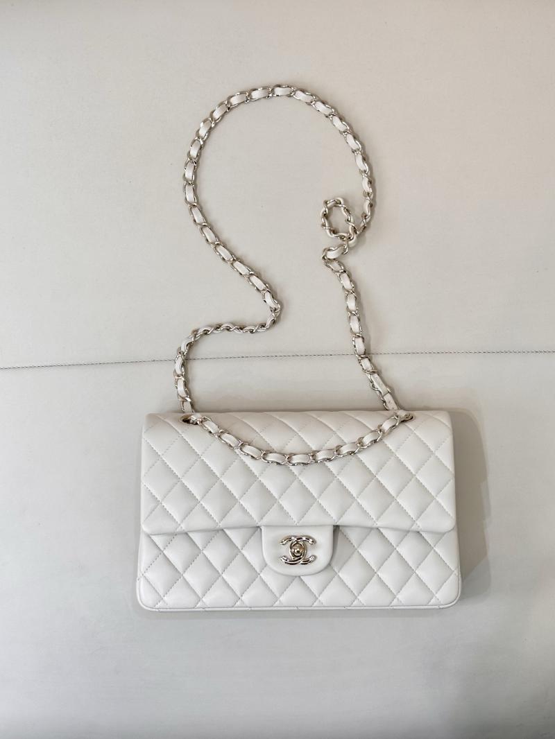 Small Chanel Lambskin Flap Bag A01117 Cream