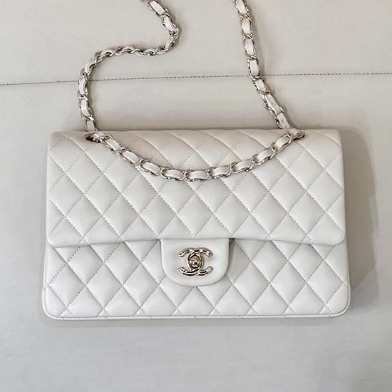 Small Chanel Lambskin Flap Bag A01117 Cream