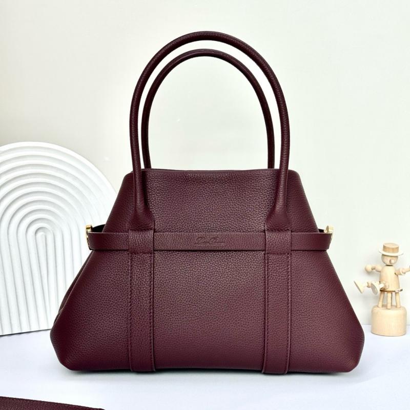 Loro Piana Ghiera Shopper Small Burgundy FAO7473