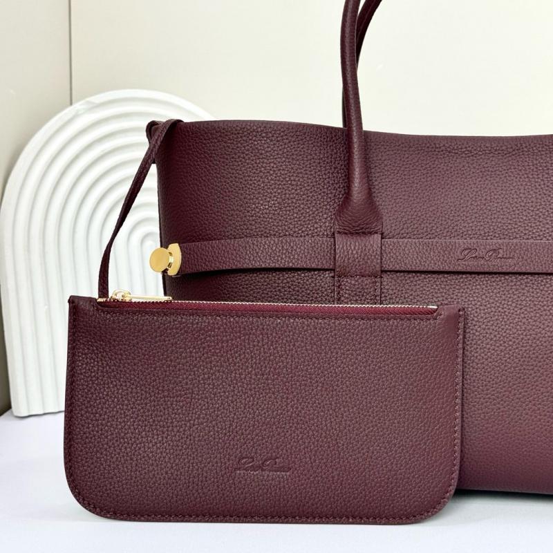 Loro Piana Ghiera Shopper Small Burgundy FAO7473