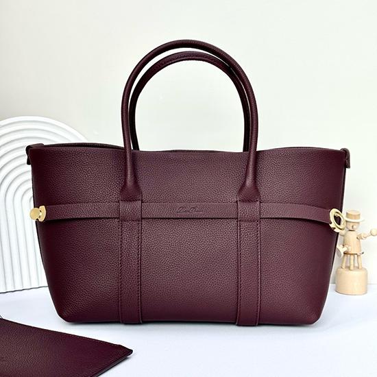 Loro Piana Ghiera Shopper Small Burgundy FAO7473