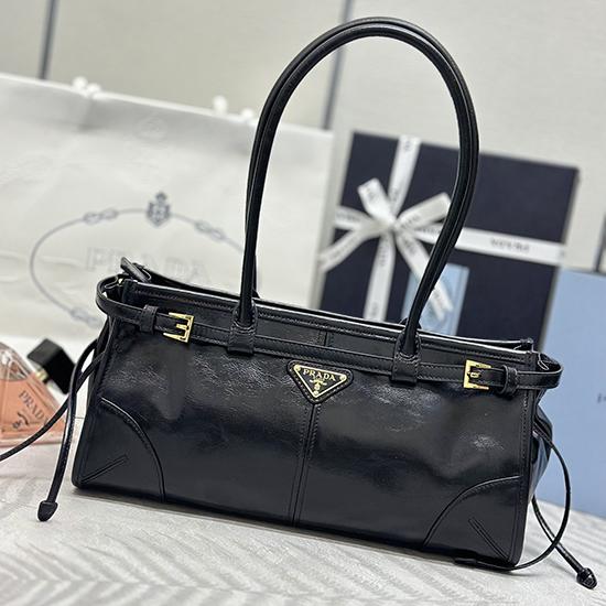 Prada Bonnie medium leather handbag Black 1BA426