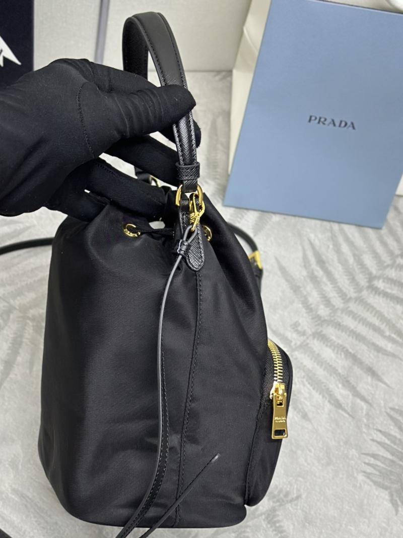 Prada Duet Re-Nylon bucket bag Black 1BH038