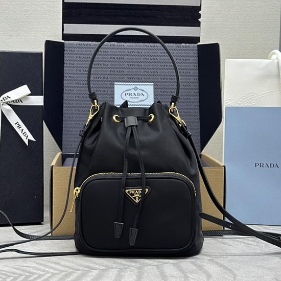 Prada Duet Re-Nylon bucket bag Black 1BH038