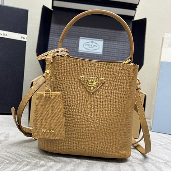 Prada Panier Saffiano leather mini-bag Camel 1BA217