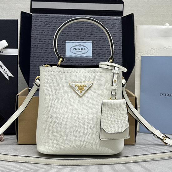 Prada Panier Saffiano leather mini-bag White 1BA217