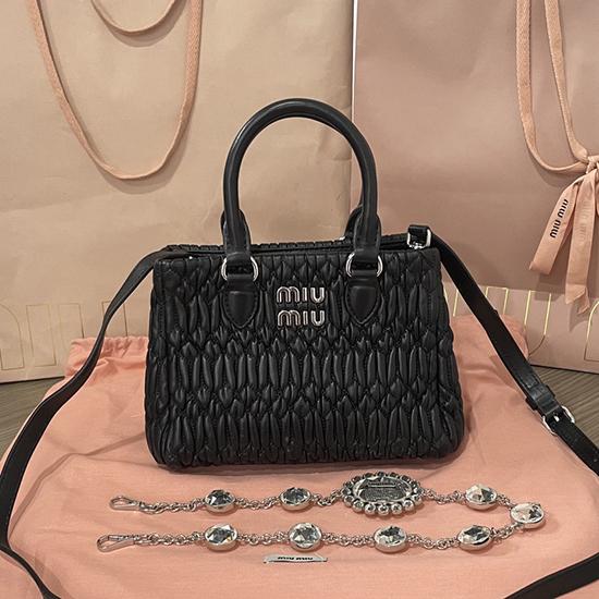 Miu Miu Nappa Leather Handbag Black 5BA251