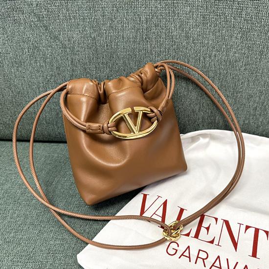 Valentino Mini Bucket Bag Camel V0501S