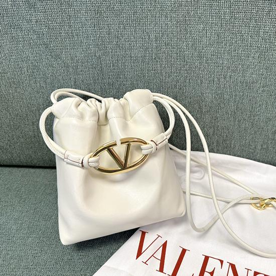 Valentino Mini Bucket Bag White V0501S