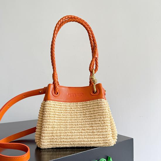 Bottega Veneta Raffia Small Parachute Orange 827475 Bottega Veneta Raffia Small Parachute Orange 827475