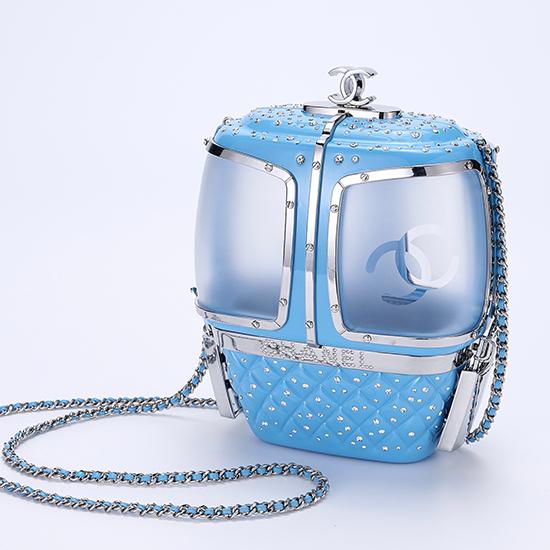 Chanel Gondola Lift Minaudiere Clutch Bag Blue AS1200 Chanel Gondola Lift Minaudiere Clutch Bag Blue AS1200