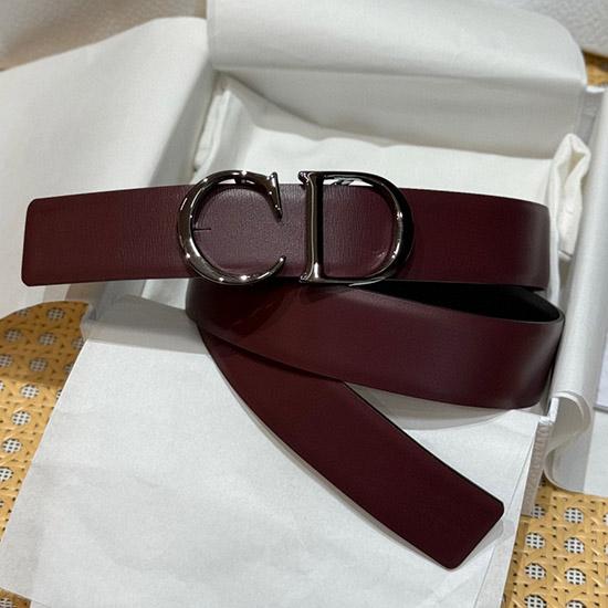 Dior 35mm Leather Belt Burgundy BDB61805 Dior 35mm Leather Belt Burgundy BDB61805
