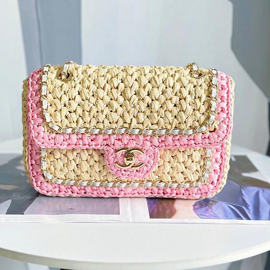 Small Chanel Raffia Flap Bag AP0718 Small Chanel Raffia Flap Bag AP0718