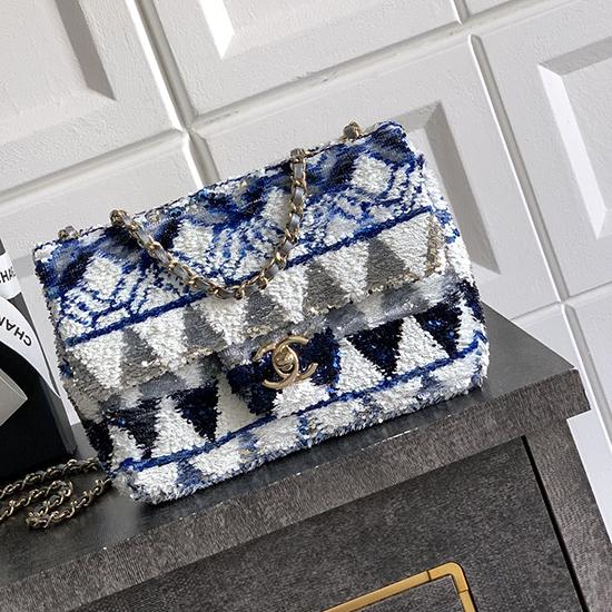 Small Chanel Sequins Flap Bag Blue AS70201 Small Chanel Sequins Flap Bag Blue AS70201
