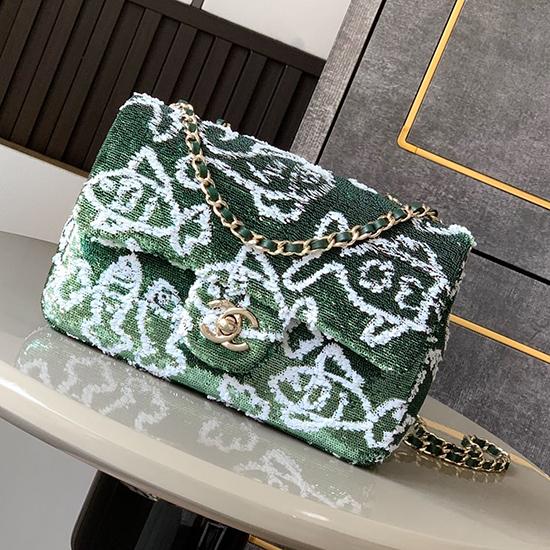 Small Chanel Sequins Flap Bag Green AS70201 Small Chanel Sequins Flap Bag Green AS70201