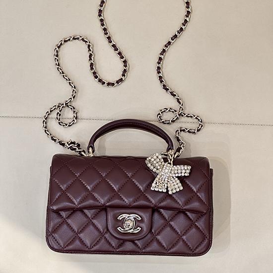 Chanel Mini Classic Handbag Burgundy AS2431 Chanel Mini Classic Handbag Burgundy AS2431