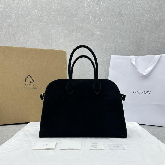 The Row Suede Margaux 15 Bag Black T1831 The Row Suede Margaux 15 Bag Black T1831