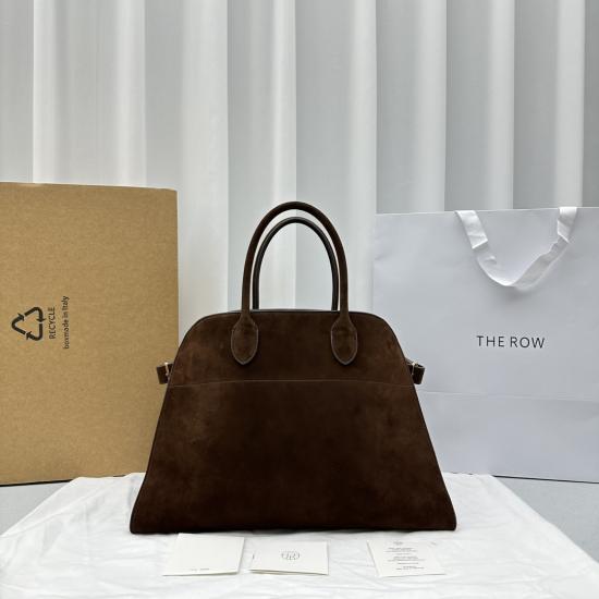 The Row Suede Margaux 15 Bag Dark Brown T1831 The Row Suede Margaux 15 Bag Dark Brown T1831